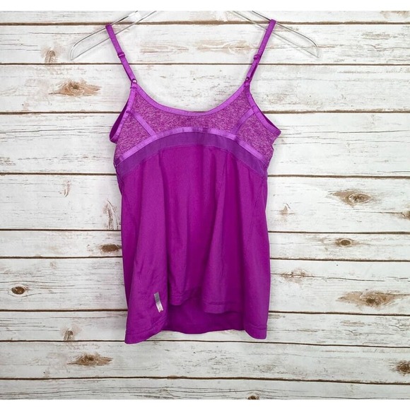 Zella Women's Fuschia Workout Tank Shelf Bra Spaghetti Strap Size Small‎ - Picture 2 of 7